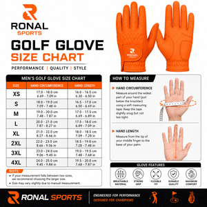 Orange Genuine <b>Leather</b> Golf <b>Glove</b> Right Hand Full Finger Non Slip Breathable Unisex Sports <b>Glove</b> Custom OEM Men Cabretta - Product Image 5