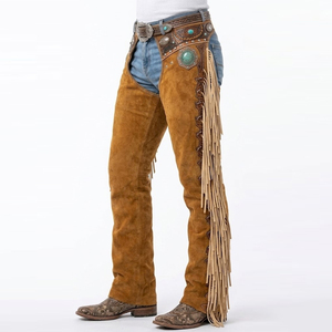 Custom Cowhide <b>Cowboy</b> Leg <b>Chaps</b> Western Horseback Riding Apparel Full Length Equestrian Protection Premium Craftsmanship Bulk - Product Image 3