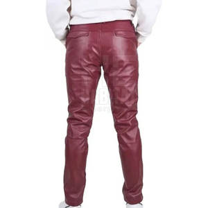 Diseña tu propio logotipo, pantalones de cuero para hombre, cómodos, duraderos, elegantes, de cuero genuino suave, diseño clásico para uso casual. - Product Image 5