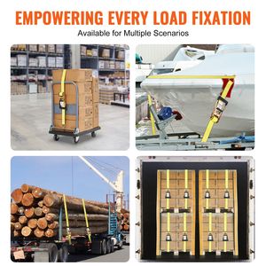 Set di 4 Cinghie a Cricchetto con Gancio a J Doppio, Resistenza 5000 lb, 5 cm x 4,5 m, Imbottite, Certificate TUV - Product Image 2