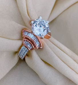 Stunning Designer Rose Finish Best Quality <b>Adjustable</b> <b>Ring</b> For Function And Party wedding Wear Collection For Women And Girls - Product Image 2