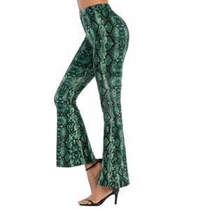 Mid <b>Elastic</b> Waist Breathable Anti-Wrinkle Animal Print Skinny Fit Plus Size Hip Hop Fashion Women Flare Pants ODM - Product Image 1