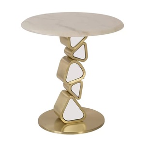 Table d'appoint moderne en métal argenté, style pieds métalliques, pour salon, décoration moderne pour la maison. - Product Image 6