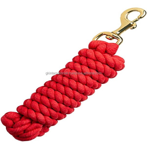 Laisse pour cheval en coton doux de haute qualité, fabriquée à la main, dans des couleurs vives et des tailles personnalisées avec un crochet à pression en laiton - Product Image 4