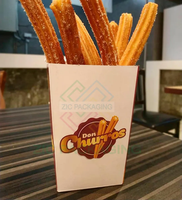 Boîte d'emballage en papier écologique pour churros, frites, sauce, gâteaux, beignets, sushi, brownies, biscuits, à emporter