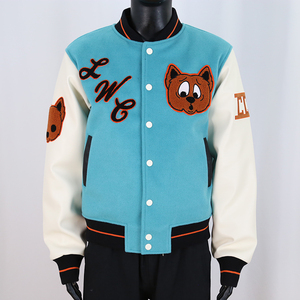 Chaqueta Varsity de Moda para Hombre, con Botones a Presión, Bordado Chenille y Cuello Alto, Estilo Urbano, Gran Venta - Product Image 1