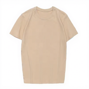 T-shirt en coton uni personnalisable pour homme, manches courtes, col rond, décontracté, couleur unie, respirant, coupe régulière, jersey tricoté - Product Image 6
