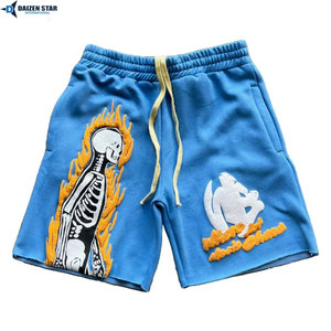 Men's Shorts Solid Front-Quick Dry Breathable Eco-Friendly Cotton Fleece Knitted Mid Waist Drawstring Embroidery Casual Private - Product Image 2