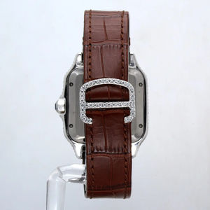 Nuevo Reloj de Pulsera de Lujo con Esfera Blanca y Diamantes Moissanite, Esfera Plateada Personalizada, Estilo Hip-hop, Automático, con Correa de Cuero - Product Image 3