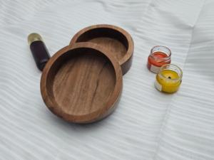 Recipiente de Madera Natural Hecho a Mano para Velas |   Recipiente Rústico para Velas de Cera de Soja |   Decoración del Hogar |   Curio Craft OEM - Product Image 1