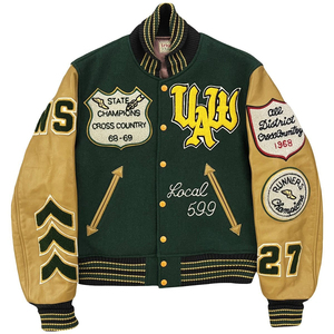 Maquette Gratuite, Conception Personnalisée, Blouson Universitaire Unisexe d'Hiver avec Broderie, Écussons en Chenille, Patchwork, Fabricant Grossiste - Product Image 5