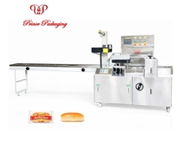 Machine d'emballage automatique horizontale pour pains à hot-dogs et croissants