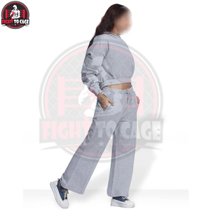 Ensemble de survêtements pour femmes, couleur gris, vêtements décontractés, coupe confortable, meilleure qualité, hauts courts pour femmes, sweats à capuche et ensembles de pantalons - Product Image 3
