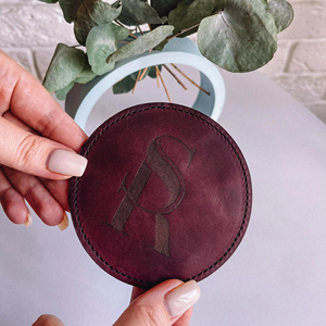 Handcrafted Genuine Leather Coasters Top Grain Cowhide Cup Pad Set Heat Resistant <b>Table</b> <b>Mats</b> for Hot Drink GLC-0096 - Product Image 1