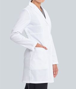 Blouse médicale en coton tissé sur mesure à manches longues pour médecins, infirmières, pharmaciens - Uniformes d'hôpital unisexes blancs - Product Image 5