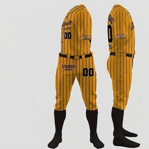 Ensemble de maillots de baseball pour entraînement sportif, entièrement boutonnés, personnalisables pour équipe, respirants, grandes tailles, sublimation, toucher doux, baseball et softball - Product Image 5
