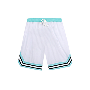 Shorts rétro rayés blancs en gros d'usine, shorts de sport avec nom d'équipe personnalisé pour hommes - Product Image 6