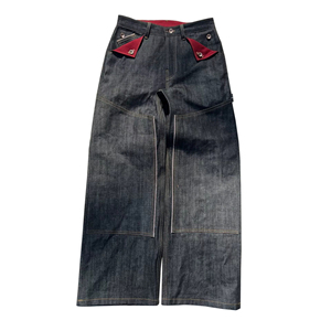 Pantalon cargo ample et respirant de qualité supérieure OEM, pantalon ample délavé à l'acide, jeans vintage pour hommes - Product Image 1