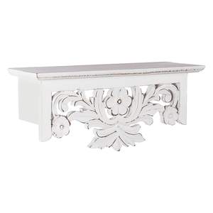 <b>Shelf</b> <b>Wooden</b> Wall Mounted Distressed White Color 45 x 15 X 20 CM Pack of One French Country Style Elegantly Floral Hand Crafted - Product Image 3