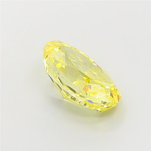 Diamante sintético ovalado de color amarillo intenso, cultivado en laboratorio, certificado por IGI, corte excelente, 3 quilates, claridad VVS2. - Product Image 4