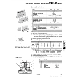 Vanne de commande VQ21A1-5YZ-C6-F-Q d'électrovanne pneumatique SMC - Product Image 1