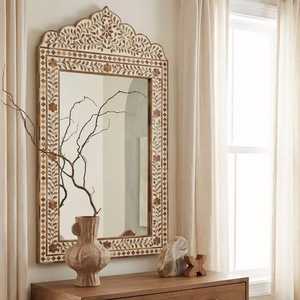 Highest Quality Modern Polished Rectangle Shape Bone Inlay Mirror <b>Frame</b> Latest Design <b>Large</b> Size for Wall Decor - Product Image 1