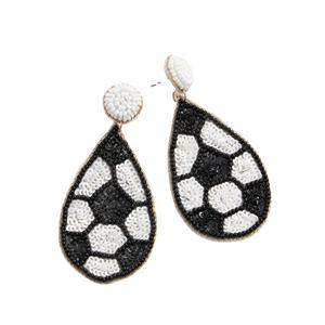 Pendientes Colgantes de Plata con Diseño Floral Intrincado Hecho a Mano con Cuentas para Mujeres Aficionadas al Béisbol, Ideales para el Día del Partido y Fiestas al Aire Libre - Product Image 3