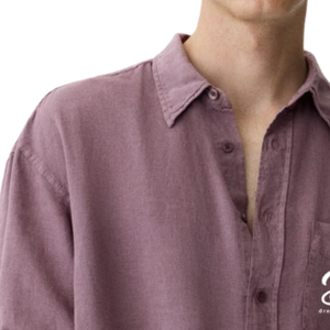 Chemise décontractée pour homme en mélange de lin, coupe ample, douce et légère, à manches longues, personnalisable, marque privée, fournisseur OEM ODM en gros - Product Image 4