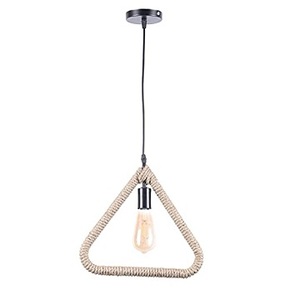 Modern Rectangular Ceiling Pendant <b>Lights</b> Handicraft Metal Chandeliers with Rope Decorative Touch hanging Lamp - Product Image 4