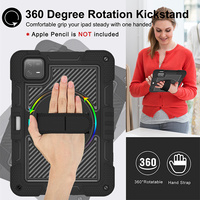 B2B Robuste 360 °   Étui de tablette rotatif avec sangle de maintien pour Xiaomi Pad 6/Xiaomi Pad 6 Pro 11 pouces – Idéal pour le commerce, l'entrepôt et l'éducation