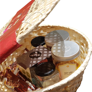 Caja de Regalo Minimalista de Bambú Natural, Cesta Rectangular Tejida con Tapa Extraíble, Caja de Presentación Moderna de Madera Ecológica, Organizador para el Hogar - Product Image 4