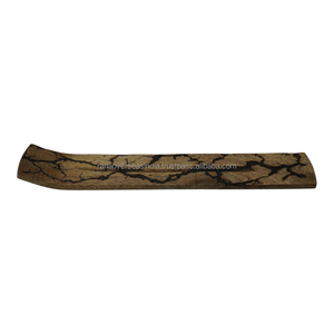 Quemador de incienso de madera con patrón artístico de vetas de madera quemada, bandeja larga para varillas de incienso, para yoga, meditación y decoración del hogar - Product Image 5