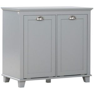 Mobiletto Portabiancheria Grigio con Design Ribaltabile per Organizzazione Bagno - Product Image 3