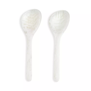 Ustensiles de service pour salade en résine écologique, cuillère et fourchette à manche ondulé, faits à la main, durables, compatibles lave-vaisselle/micro-ondes/four FAIZA CRAFT - Product Image 2