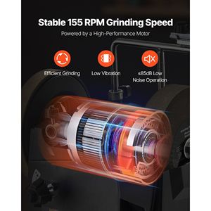 Affilatrice per coltelli raffreddata ad acqua da 8 pollici, sistema di affilatura a umido, velocità di affilatura 155 RPM, affilatrici verticali/orizzontali. - Product Image 3