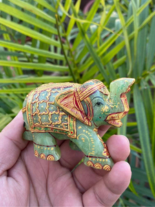 Hand Carved Hand Painted Natural Green Aventurine <b>Elephant</b> Statue Crystal Decor OEM ODM Wholesale Supplier - Product Image 2