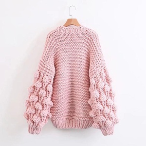 Women Knitted Poncho <b>Cardigan</b> Long Sleeve Batwing O-Neck Solid Color <b>Thick</b> Acrylic Casual Autumn Outerwear Open Front - Product Image 4