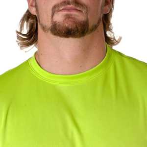 Men's <b>Lime</b> <b>Green</b> Short Sleeve O-Neck T-<b>Shirt</b> Regular Fit Quick Dry Knitted Polyester Casual Solid Color Blank Design - Product Image 5