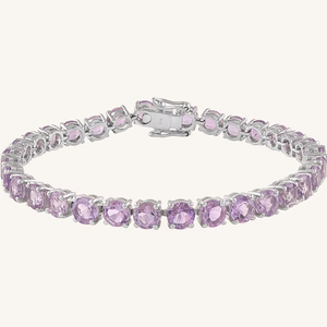 Bracelet en améthyste rose en argent sterling 92,5 KLSB-20661 - Product Image 1