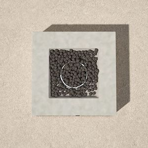 Tavolo da Esterno con Braciere in Cemento Naturale 12 Pollici di Altezza CM 1010C - Product Image 1
