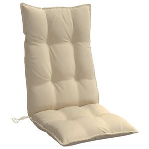 2pcs Beige Oxford Fabric <b>Highback</b> <b>Chair</b> Cushions Outdoor Pillows & Cushions - Product Image 4