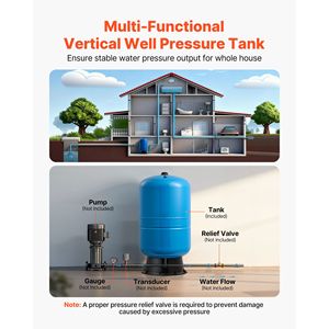 Réservoir à pression vertical pré-chargeé de 30 gallons en acier au carbone robuste pour pompes de puits - Product Image 5