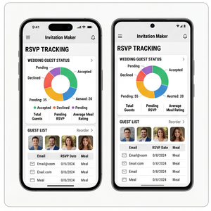 Aplicación RoyalCraft para Planificación de Bodas – Planificador de Presupuesto, Lista de Invitados, Invitaciones y Organizador de Eventos iOS/Android - Product Image 3