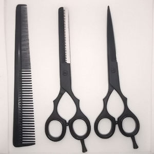 กรรไกรตัดผมตรง J2 Barber ใบมีดสแตนเลส 4Cr13 ปลายทู่ 28 ซี่ฟัน สำหรับซอยผม ใช้ได้กับคนถนัดขวา ด้ามจับสั้น - Product Image 2