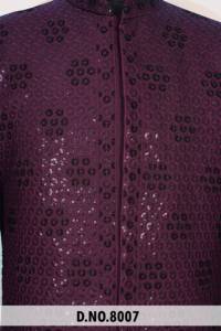 Sherwani pour homme brodé de fils de sequins lourds, élégant, brodé à la machine, finition artisanale, style indo-occidental - Product Image 6