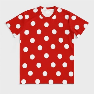 เสื้อยืดพิมพ์ลายจุดสีแดงผู้ชายลำลองแขนสั้นคอกลมแฟชั่นท็อป - Product Image 1
