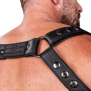 Harnais d'épaule en fausse fourrure pour homme, noir, design minimaliste, sexy, en dentelle, pour club - Product Image 6