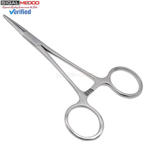 Pinzas Hemostáticas Kelly Rectas Manuales de Acero Inoxidable Plateado con Bloqueo, Certificación CE para Uso Médico, Quirúrgico y Clínico - Product Image 1