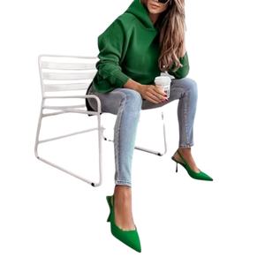 Sudadera con Capucha Larga para Mujer, Superventas, Color Personalizado, Mezcla de Poliéster/Algodón, Forro Polar Ecológico, Estilo Urbano, Tejido de Punto, Invierno - Product Image 1