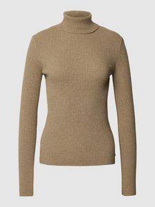 Pull côtelé à col roulé pour femme, pull en tricot à manches longues, couleur unie, haut d'automne et d'hiver - Product Image 2